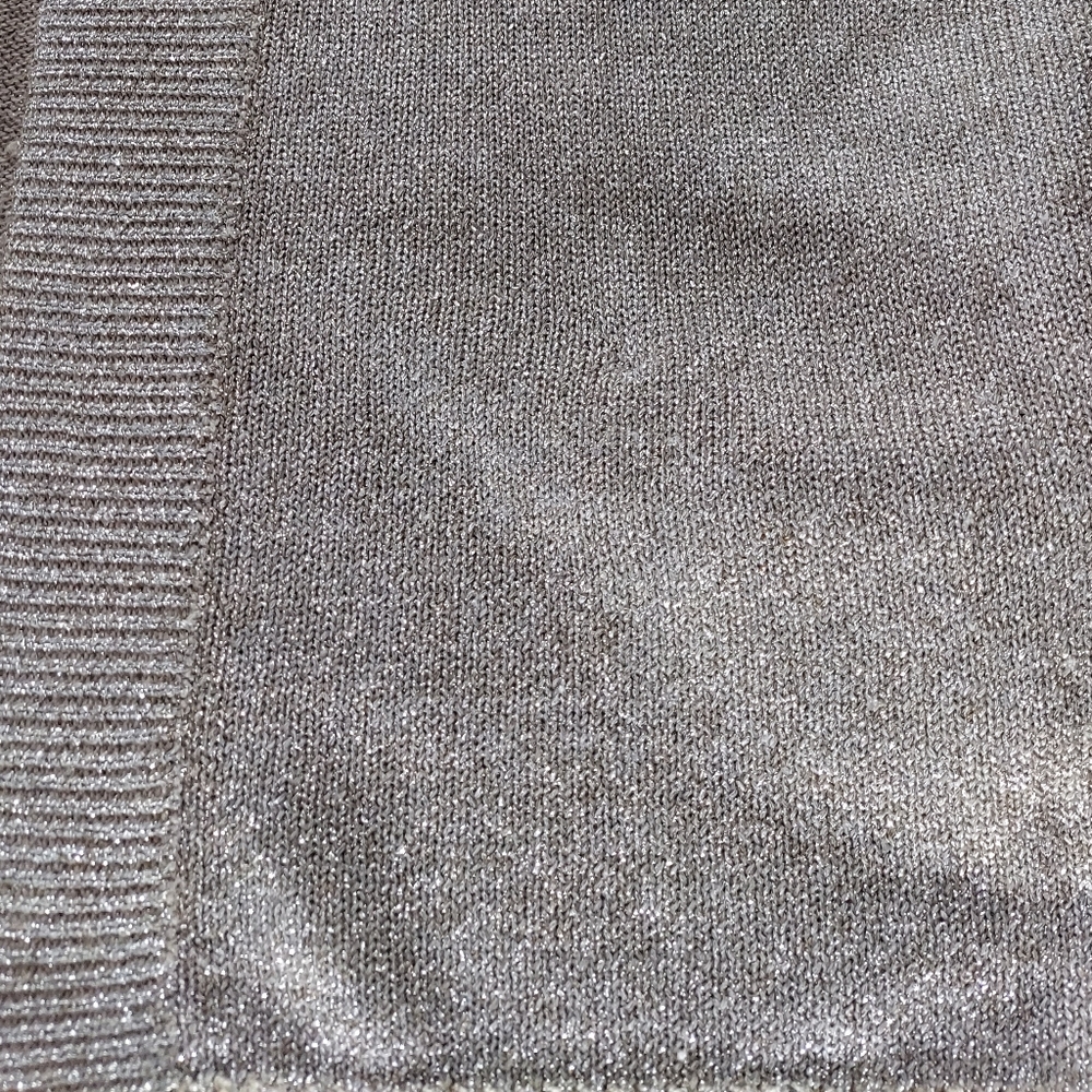 Vintage Gold Sparkly Open Front Sweater Cardigan Medium - Picture 7 of 11